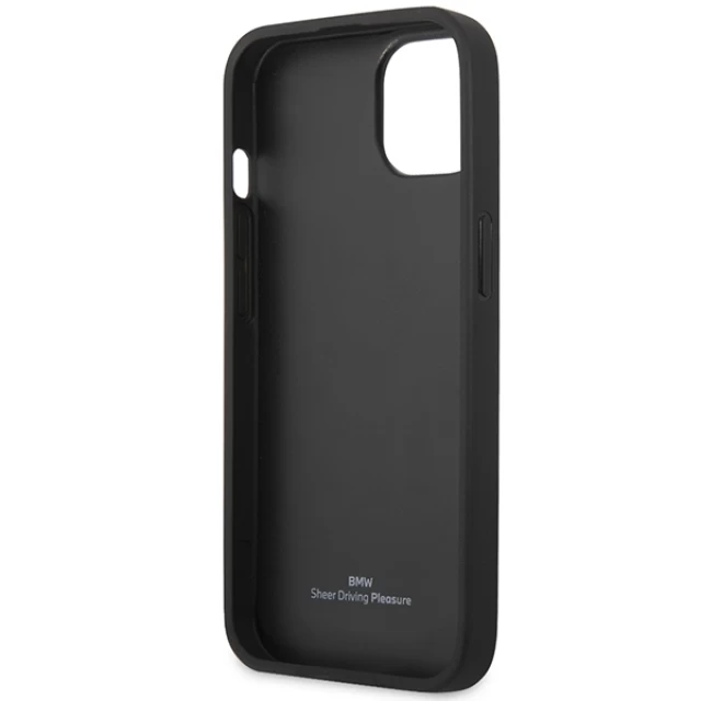 Чохол BMW Leather Embossed для iPhone 13 Black (BMHCP13MREELK)