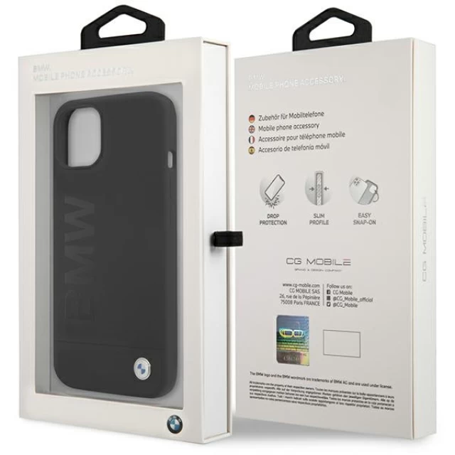 Чохол BMW Silicone Signature Logo для iPhone 13 Black (BMHCP13MSLBLBK)