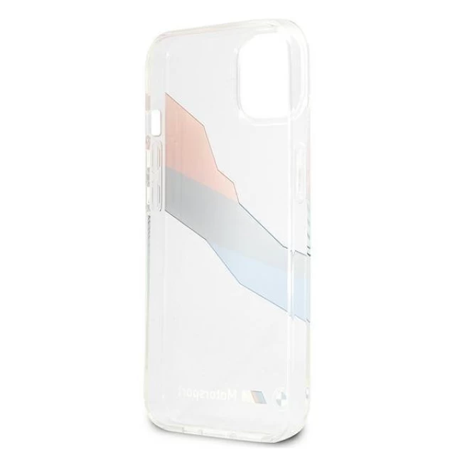 Чехол BMW для iPhone 13 mini Tricolor Stripes Transparent (BMHCP13SSKTGT)