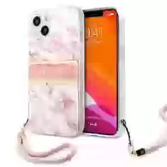 Чохол Guess Marble Strap для iPhone 13 mini Pink (GUHCP13SKMABPI)