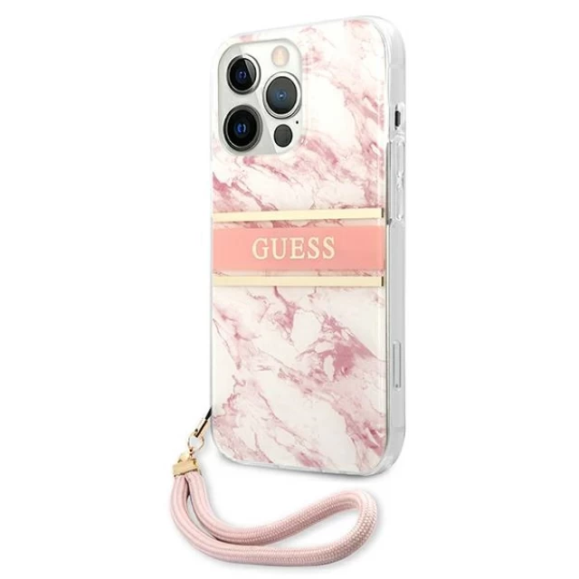 Чохол Guess Marble Strap Collection для iPhone 13 Pro Max Pink (GUHCP13XKMABPI)