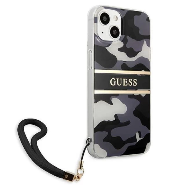 Чохол Guess Camo Strap Collection для iPhone 13 mini Black (GUHCP13SKCABBK)