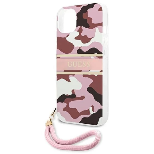 Чехол Guess Camo Strap Collection для iPhone 13 Pink (GUHCP13MKCABPI)