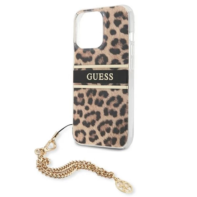 Чехол Guess Gold Chain для iPhone 13 Pro Leopard (GUHCP13LKBSLEO)