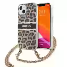 Чехол Guess Gold Strap для iPhone 13 mini Leopard (GUHCP13SKBCLE)