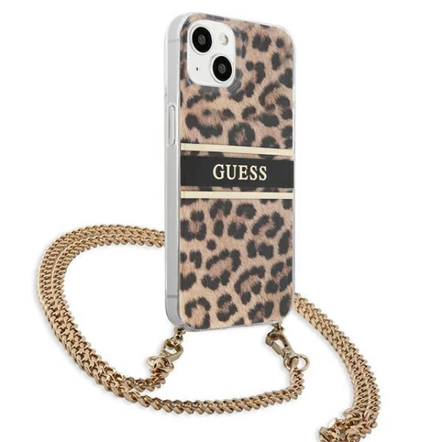 Чохол Guess Gold Strap для iPhone 13 mini Leopard (GUHCP13SKBCLE)
