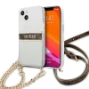 Чехол Guess Brown Strap Gold Chain для iPhone 13 Transparent (GUHCP13MKC4GBGO)