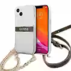 Чехол Guess Brown Strap Gold Chain для iPhone 13 Transparent (GUHCP13MKC4GBGO)