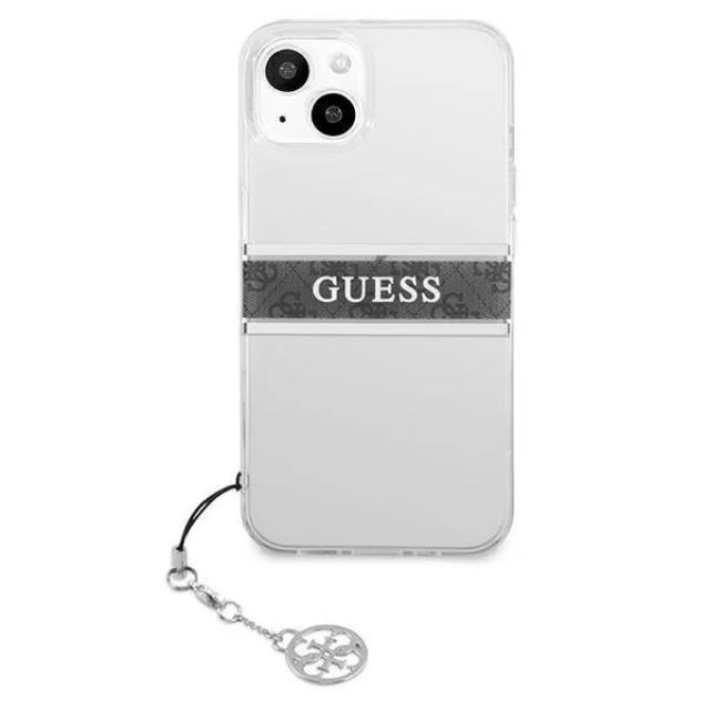 Чехол Guess Grey Strap Charm для iPhone 13 mini Transparent (GUHCP13SKB4GGR)