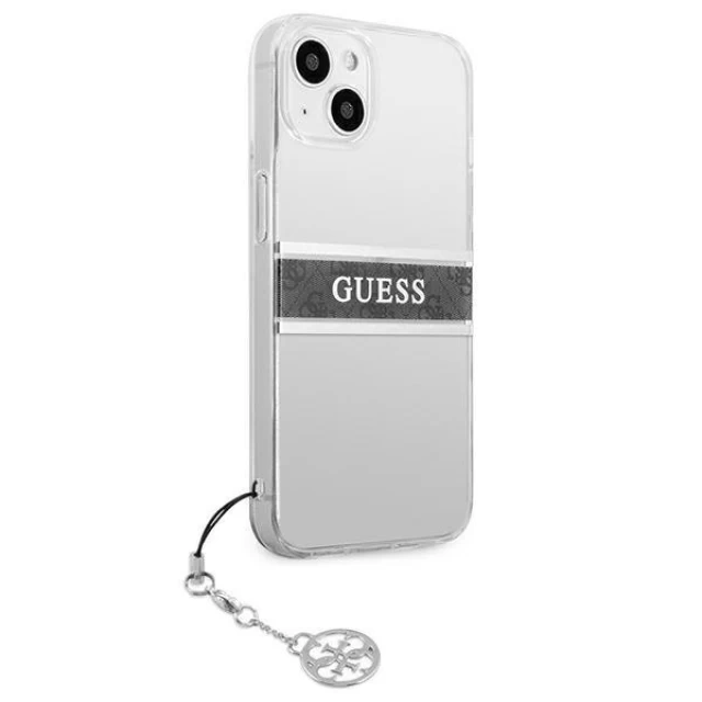 Чехол Guess Grey Strap Charm для iPhone 13 mini Transparent (GUHCP13SKB4GGR)