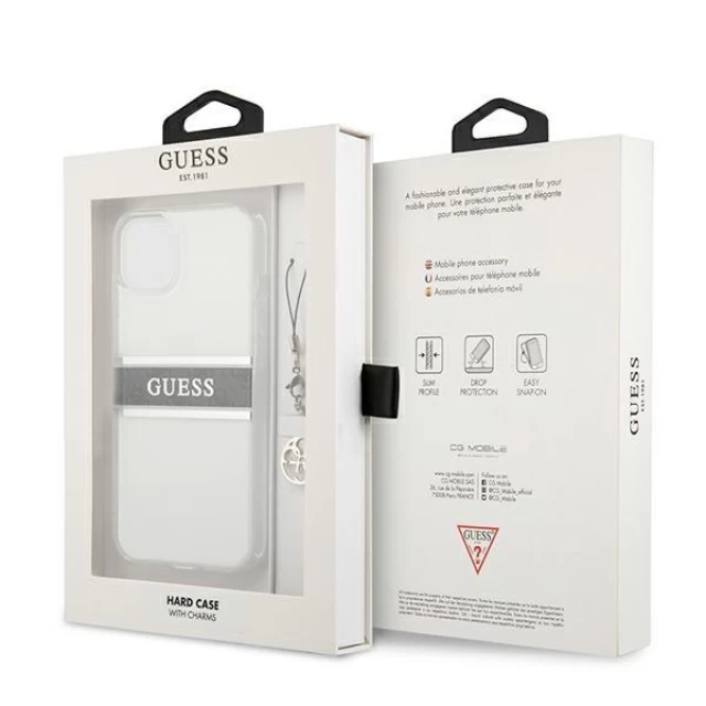 Чохол Guess Grey Strap Charm для iPhone 13 mini Transparent (GUHCP13SKB4GGR)