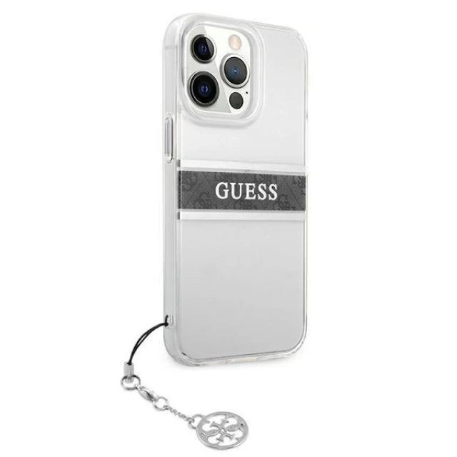 Чохол Guess Strap Charm для iPhone 13 Pro Max Transparent (GUHCP13XKB4GGR)