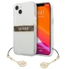 Чехол Guess Brown Strap Charm для iPhone 13 mini Transparent (GUHCP13SKB4GBR)