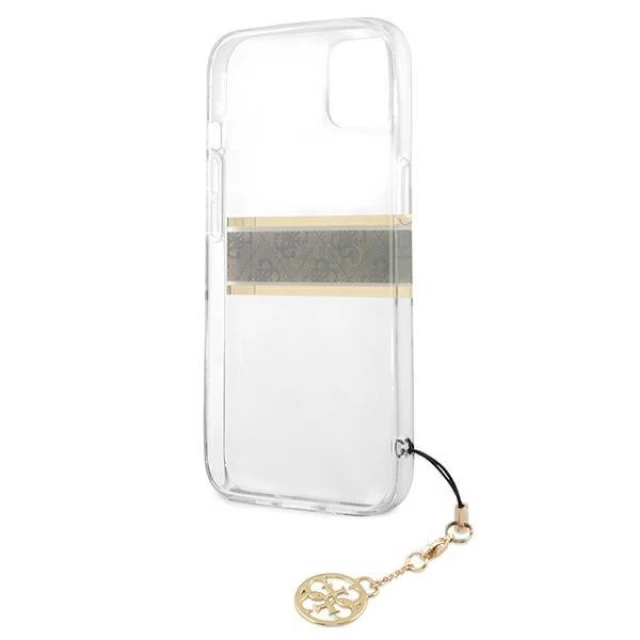 Чохол Guess Brown Strap Charm для iPhone 13 mini Transparent (GUHCP13SKB4GBR)