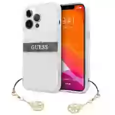 Чехол Guess 4G Brown Strap Charm для iPhone 13 Pro Max Transparent (GUHCP13XKB4GBR)