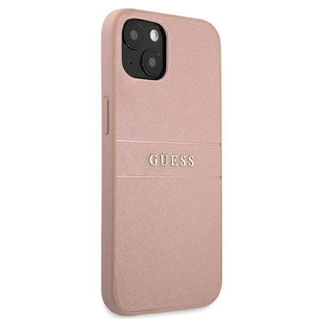 Чехол Guess Saffiano Stripe для iPhone 13 mini Pink (GUHCP13SPSASBPI)