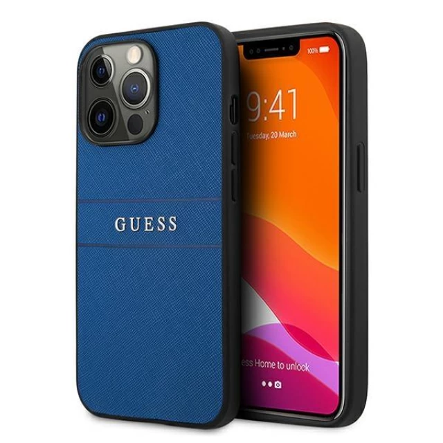 Чохол Guess Saffiano для iPhone 13 Pro Max Blue (GUHCP13XPSASBBL)