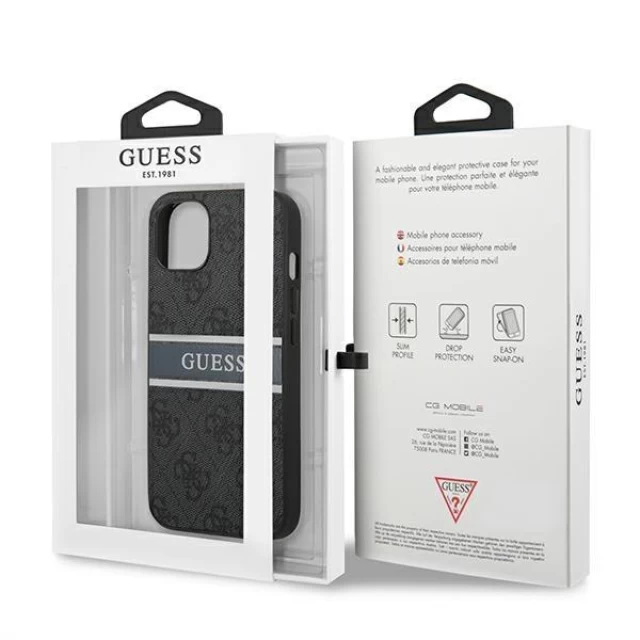 Чехол Guess 4G Stripe для iPhone 13 mini Grey (GUHCP13S4GDGR)