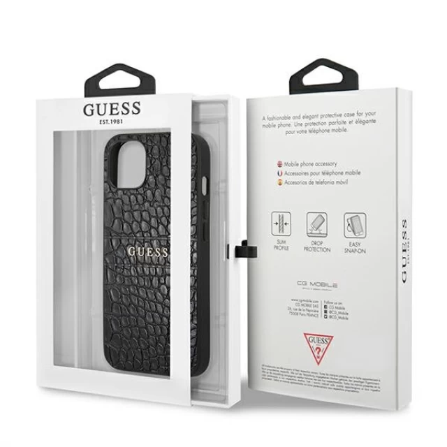 Чехол Guess Croco Strap Collection для iPhone 13 mini Black (GUHCP13SPCRBBK)