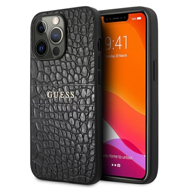 Чохол Guess Croco Strap Collection для iPhone 13 Pro Black (GUHCP13LPCRBBK)