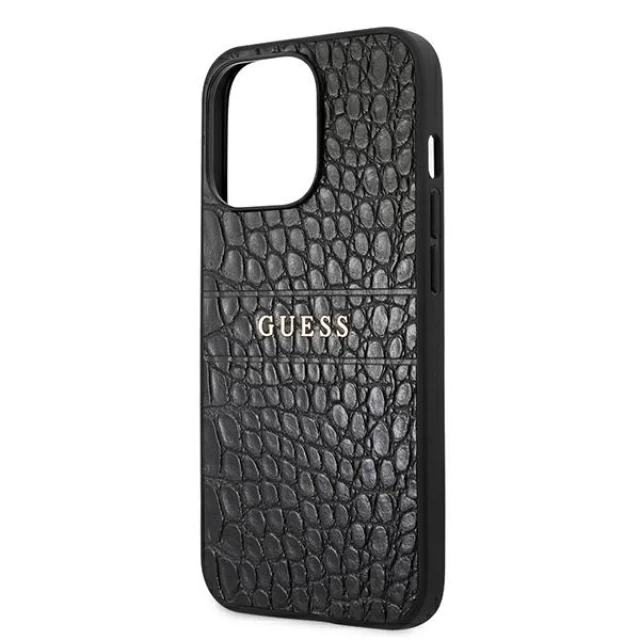 Чехол Guess Croco Strap Collection для iPhone 13 Pro Max Black (GUHCP13XPCRBBK)