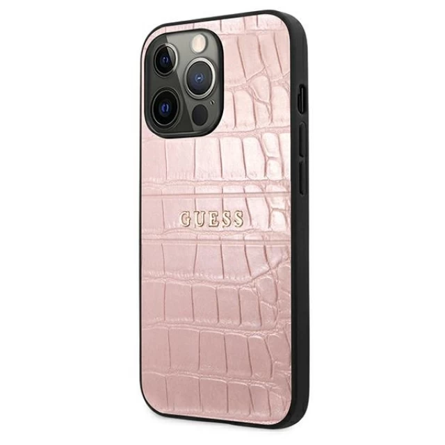 Чехол Guess Croco Strap Collection для iPhone 13 Pro Pink (GUHCP13LPCRBPI)