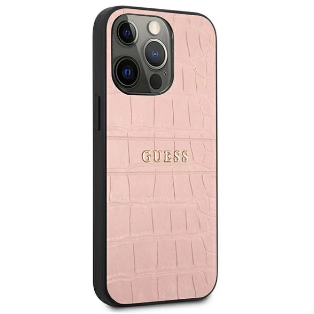 Чехол Guess Croco Strap Collection для iPhone 13 Pro Pink (GUHCP13LPCRBPI)