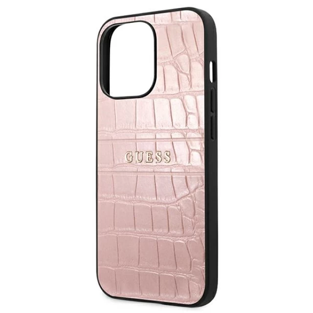 Чохол Guess Croco Strap Collection для iPhone 13 Pro Pink (GUHCP13LPCRBPI)