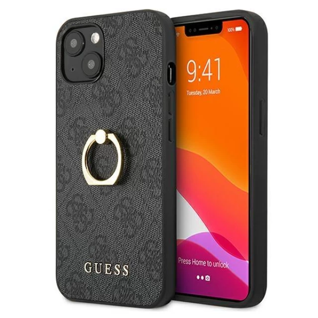 Чехол Guess 4G with Ring Stand для iPhone 13 mini Grey (GUHCP13S4GMRGR)