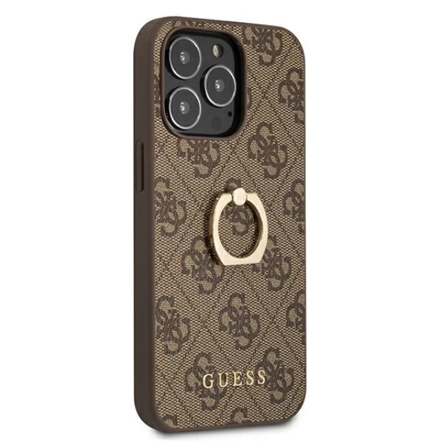 Чохол Guess 4G Ring Stand для iPhone 13 Pro Max Brown (GUHCP13X4GMRBR)