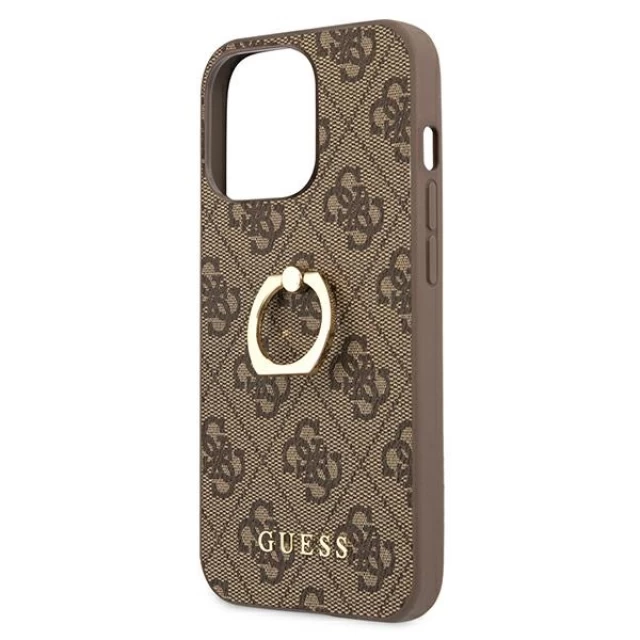 Чехол Guess 4G Ring Stand для iPhone 13 Pro Max Brown (GUHCP13X4GMRBR)