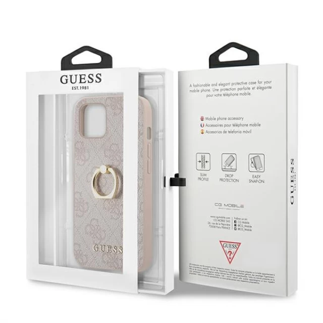 Чохол Guess 4G Ring Stand для iPhone 13 Pink (GUHCP13M4GMRPI)