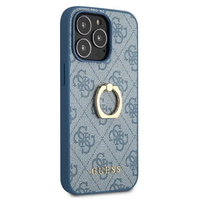 Чохол Guess 4G with Ring Stand для iPhone 13 Pro Blue (GUHCP13L4GMRBL)