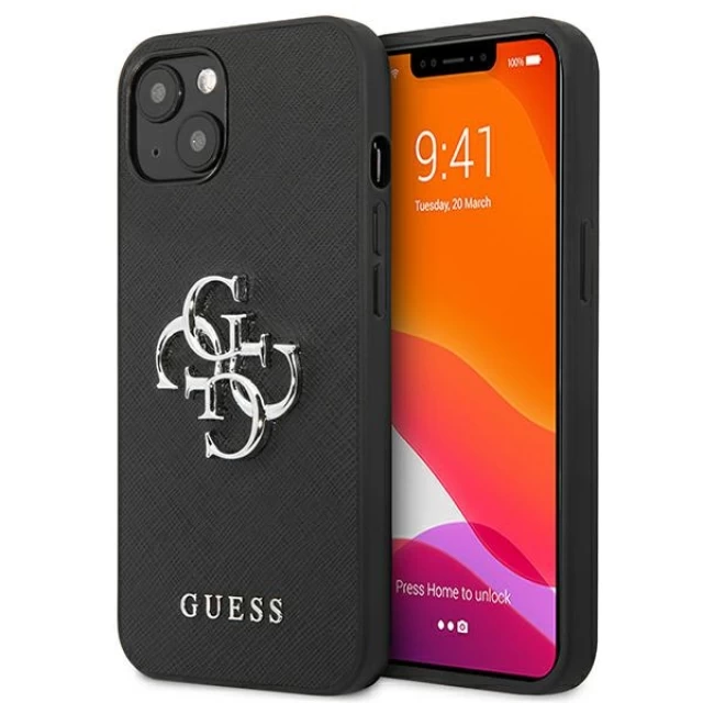 Чехол Guess Saffiano 4G Metal Logo для iPhone 13 mini Black (GUHCP13SSA4GSBK)