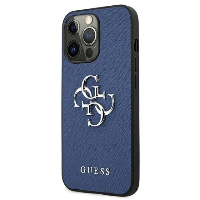 Чохол Guess Saffiano 4G Metal Logo для iPhone 13 Pro Blue (GUHCP13LSA4GSBL)