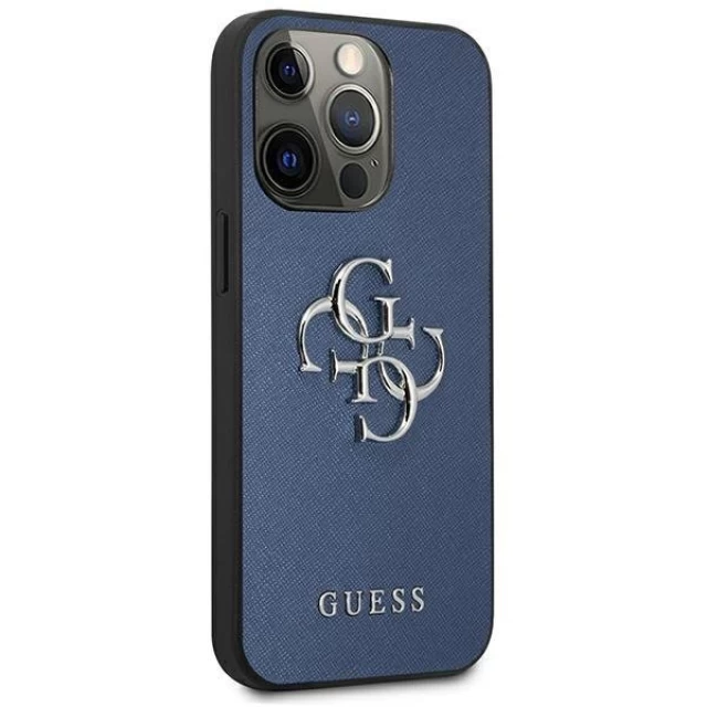 Чохол Guess Saffiano 4G Metal Logo для iPhone 13 Pro Blue (GUHCP13LSA4GSBL)