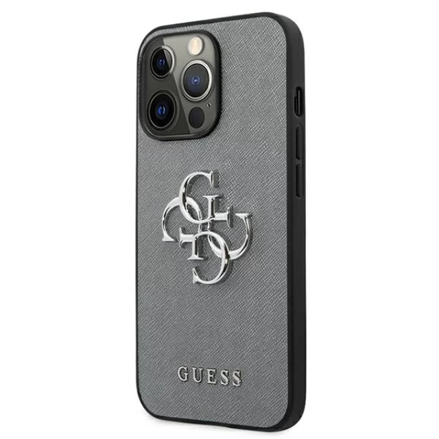 Чохол Guess Saffiano 4G Metal Logo для iPhone 13 Pro Max Grey (GUHCP13XSA4GSGR)