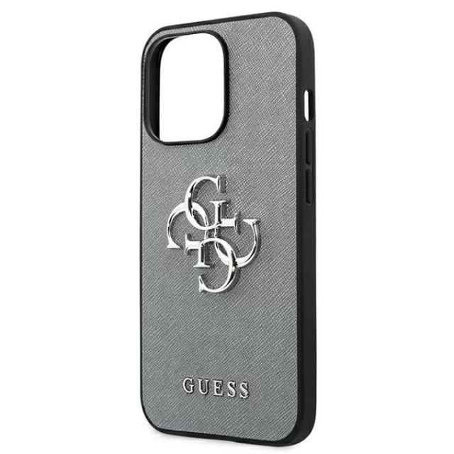 Чехол Guess Saffiano 4G Metal Logo для iPhone 13 Pro Max Grey (GUHCP13XSA4GSGR)