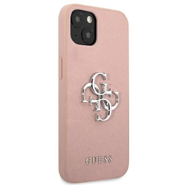 Чехол Guess Saffiano 4G Metal Logo для iPhone 13 mini Pink (GUHCP13SSA4GSPI)