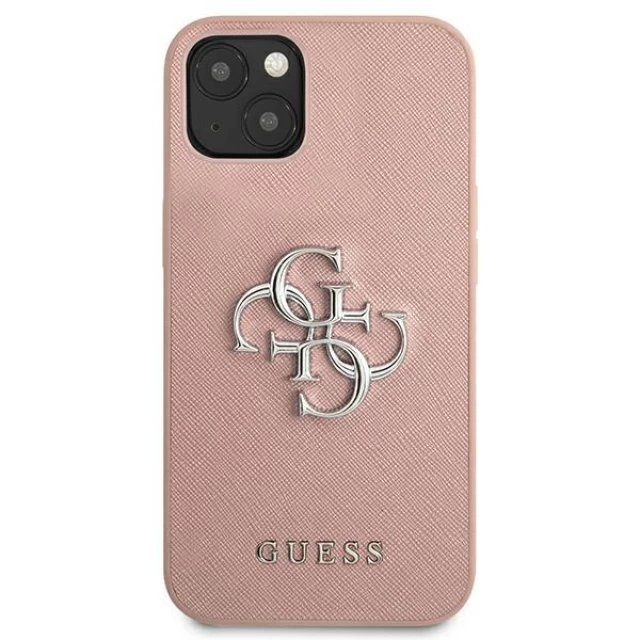 Чехол Guess Saffiano 4G Metal Logo для iPhone 13 Pink (GUHCP13MSA4GSPI)