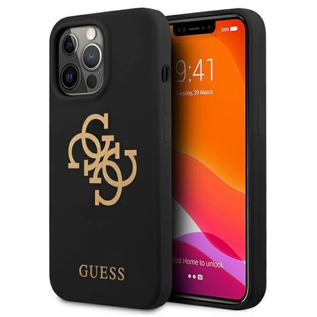 Чехол Guess Silicone 4G Logo для iPhone 13 Pro Black (GUHCP13LLS4GGBK)