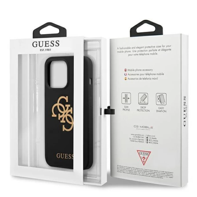 Чохол Guess Silicone 4G Logo для iPhone 13 Pro Black (GUHCP13LLS4GGBK)