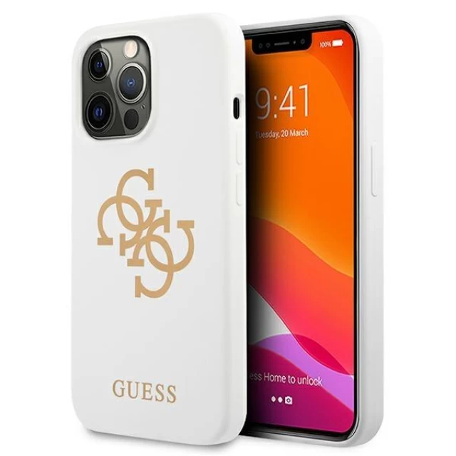 Чохол Guess Silicone 4G Logo для iPhone 13 Pro White (GUHCP13LLS4GGWH)