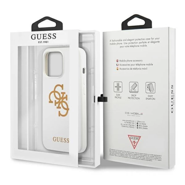 Чохол Guess Silicone 4G Logo для iPhone 13 Pro White (GUHCP13LLS4GGWH)