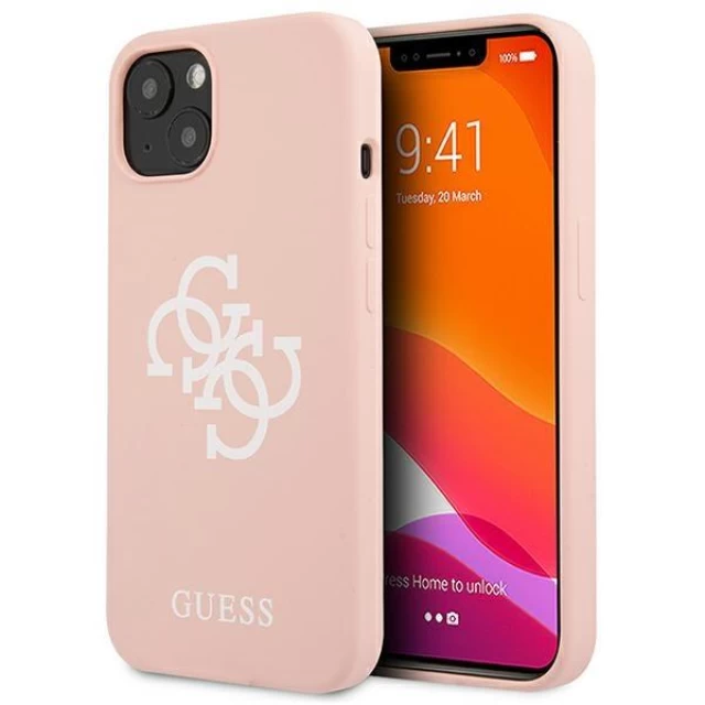 Чохол Guess Silicone 4G Logo для iPhone 13 mini Pink (GUHCP13SLS4GWPI)