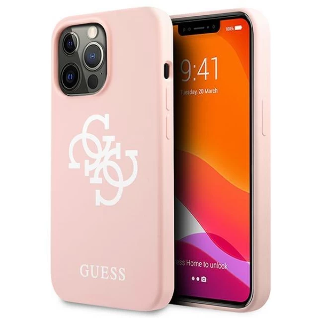 Чехол Guess Silicone 4G Logo для iPhone 13 Pro Pink (GUHCP13LLS4GWPI)