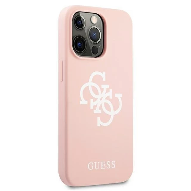 Чехол Guess Silicone 4G Logo для iPhone 13 Pro Pink (GUHCP13LLS4GWPI)