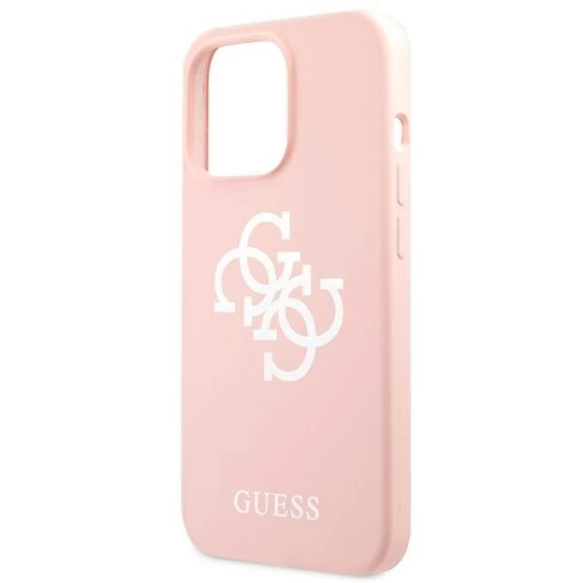 Чохол Guess Silicone 4G Logo для iPhone 13 Pro Pink (GUHCP13LLS4GWPI)