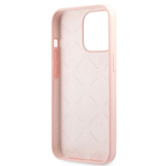 Чохол Guess Silicone 4G Logo для iPhone 13 Pro Pink (GUHCP13LLS4GWPI)