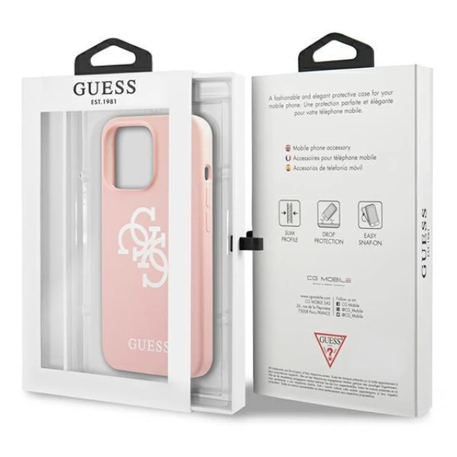 Чехол Guess Silicone 4G Logo для iPhone 13 Pro Pink (GUHCP13LLS4GWPI)